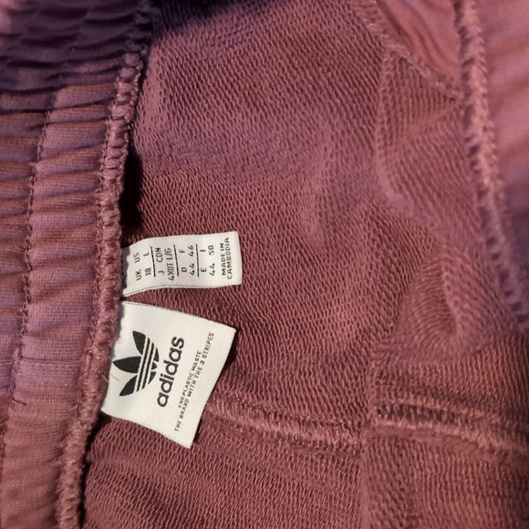 adidas Women’s Sweatpants Pink Mauve quiet crimson New large comfy warm - Picture 3 of 4